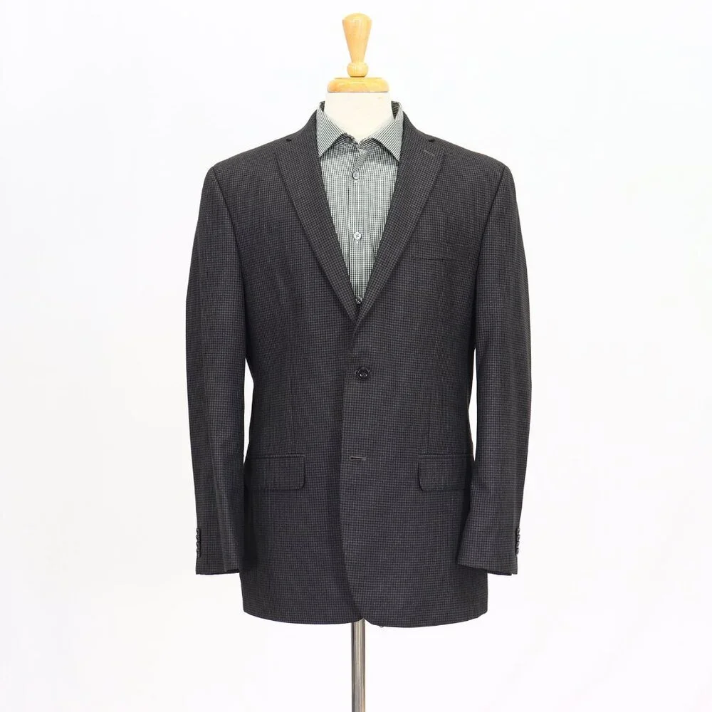 Michael Kors 42L Gray Check 2-Button Sport Coat Blazer Jacket T234